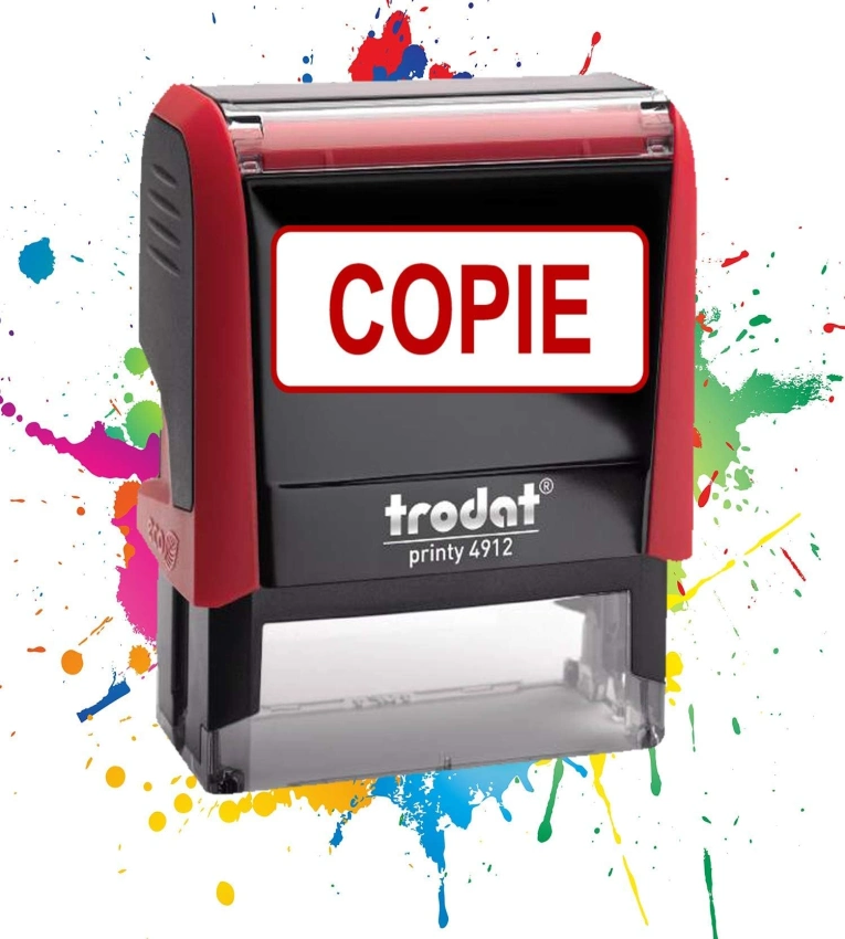 Tampon encreur Formule Commerciale COPIE ,Qualité Trodat, encre à séchage rapide, idéal pour factures et documents officiels