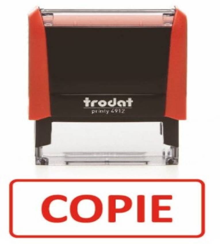 Tampon encreur  Professionnel ''COPIE'' Trodat 4912 , Encre à Séchage Rapide ,Formule Commerciale