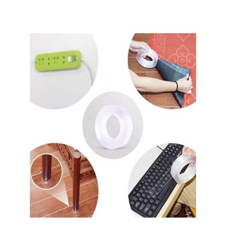 Ruban Adhésif 1.9cmx5m, transparent  Polyvalent – Auto-adhésif, Lavable, Sans Trace