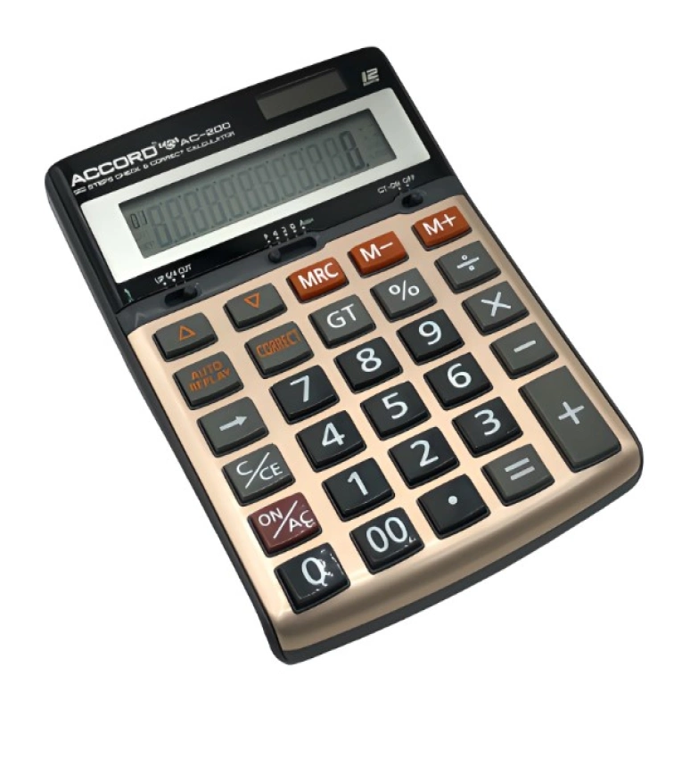 calculatrice électronique ACCORD AC-200, un outil essentiel pour les calculs quotidiens, les études et les tâches professionnelles.