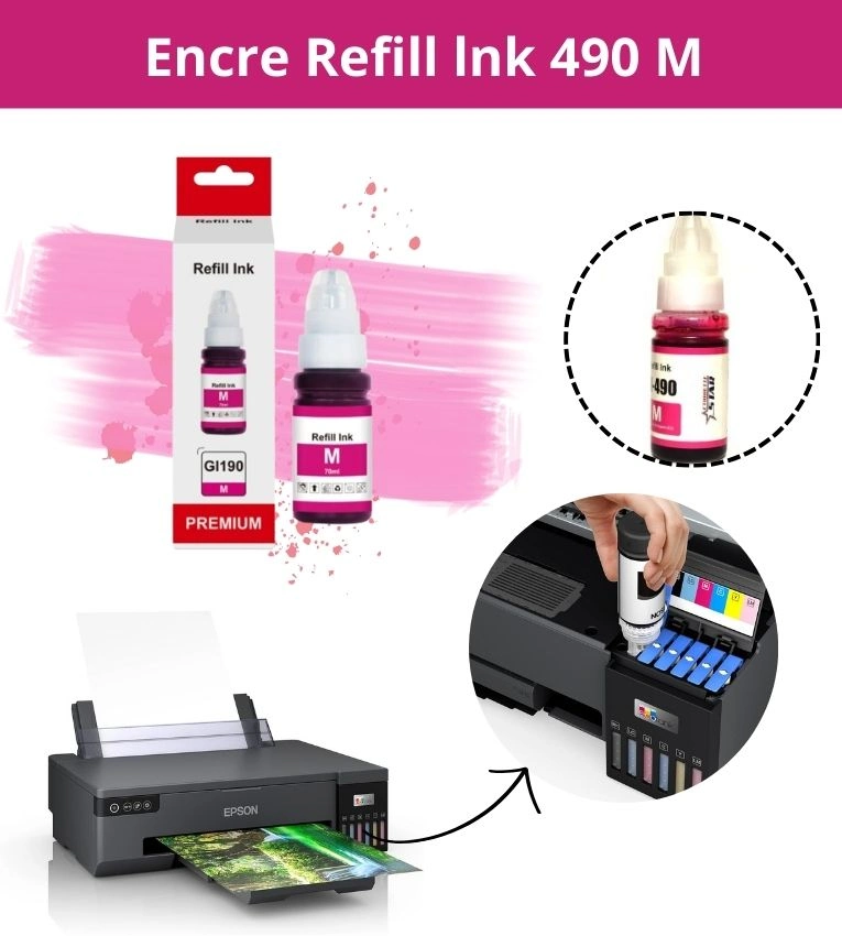 Bouteille d'encre compatible avec les imprimantes G ,Encre noire de haute qualité, économique, facile à utiliser. Idéal pour impressions nettes