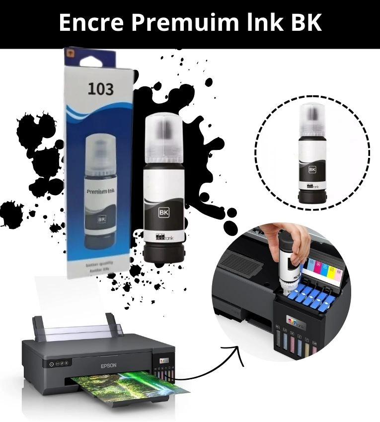 Bouteille d'encre compatible avec les imprimantes G ,Encre noire de haute qualité, économique, facile à utiliser. Idéal pour impressions nettes