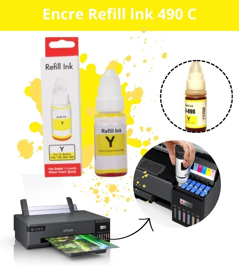 Bouteille d'encre compatible avec les imprimantes G ,Encre noire de haute qualité, économique, facile à utiliser. Idéal pour impressions nettes