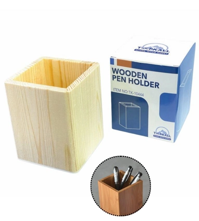 porte-stylo en bois naturel . Design élégant, écologique et parfait pour votre bureau