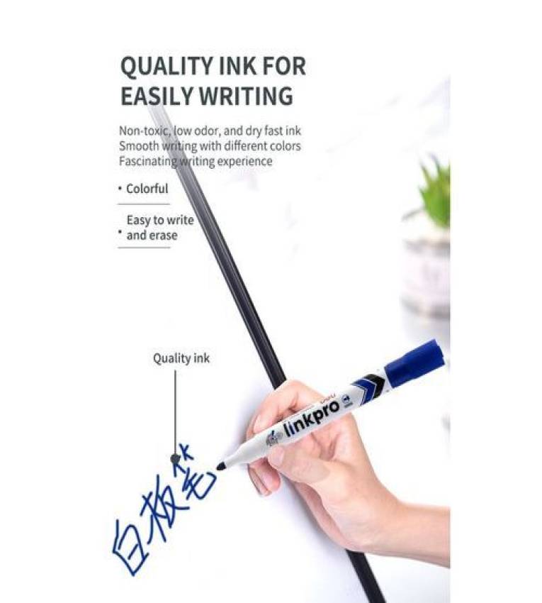 LOT DE 12 MARQUEURS EFFAÇABLES BLEU POUR TABLEAU