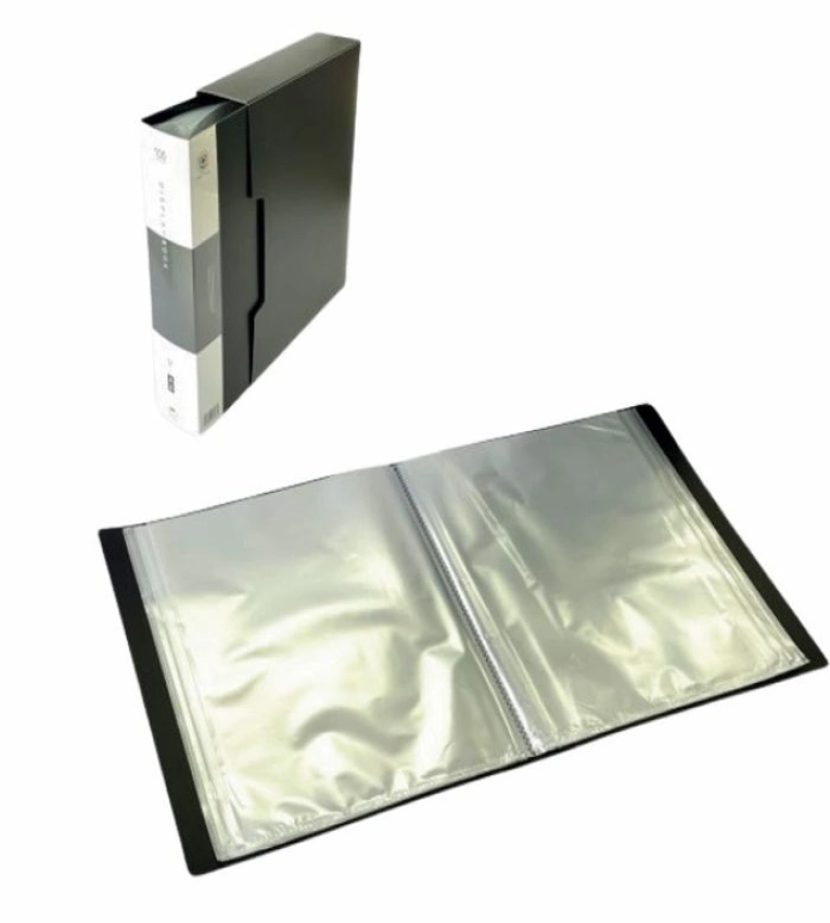 Porte-documents 100 pochettes A4 avec couverture rigide. Idéal pour le bureau, l’école et l’organisation professionnelle.