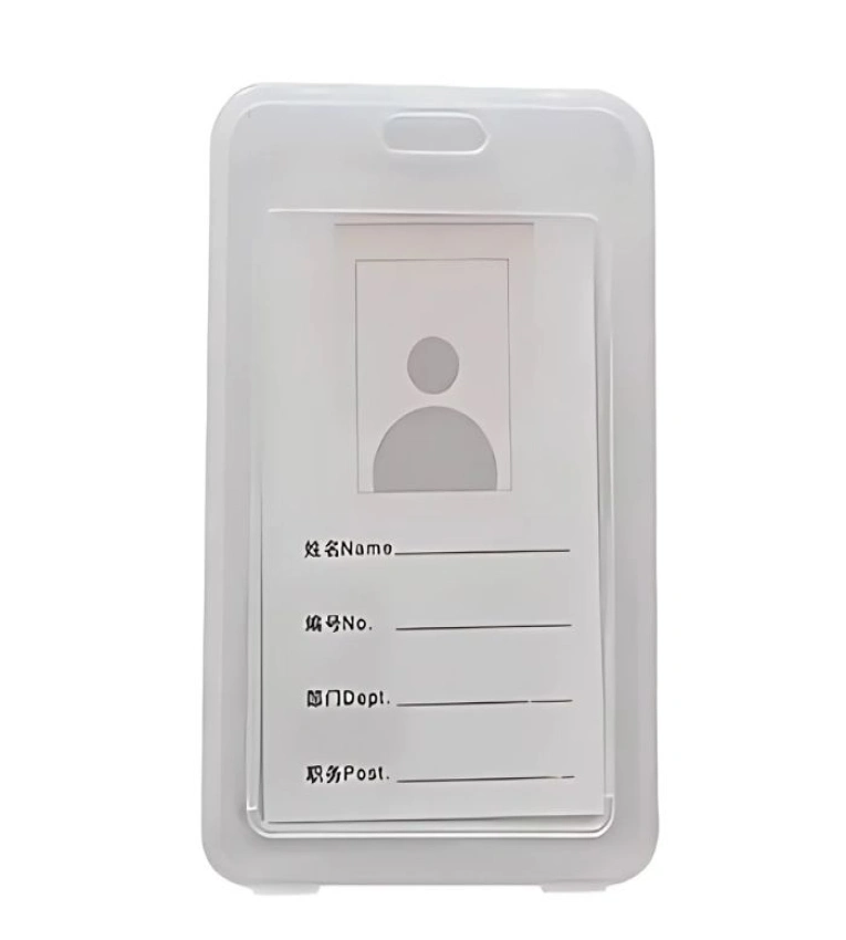 Badge d’identification transparent , idéal pour conférences, entreprises et événements. Robuste et réutilisable.