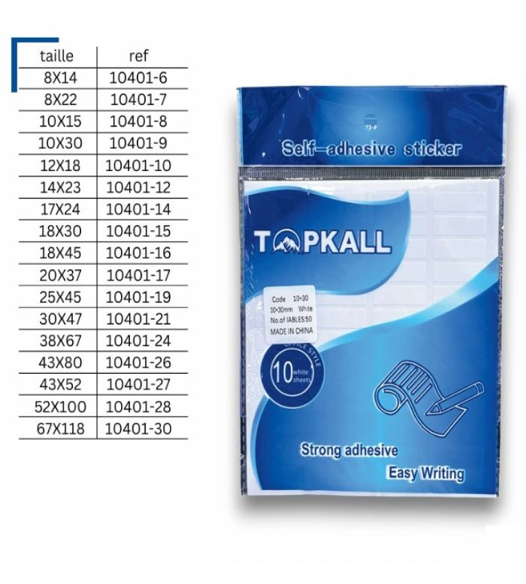 Étiquettes autocollantes 10f pour l’organisation et l’étiquetage professionnel.