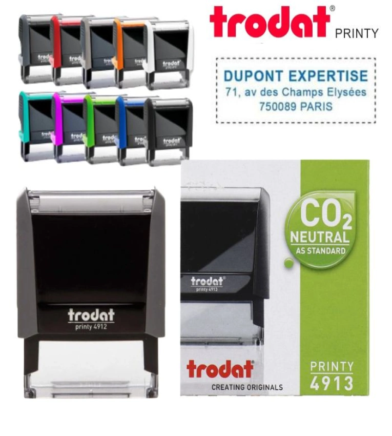 Tampon Trodat 4913, auto-encreur, pratique et durable, idéal pour un usage professionnel et personnel.
