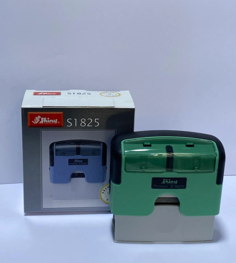 Cachet Shiny S1825 – tampon pratique et élégant avec encre bleu  durable.