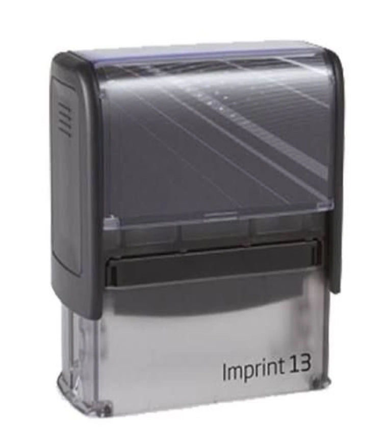 Tampon auto-encreur Imprint 13au format 58×22 mm, pratique et offrant une impression nette pour un usage professionnel quotidien.