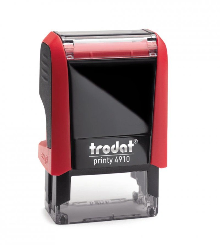 Tampon auto-encreur Trodat Printy 4910 au format 26×9 mm, idéal pour un usage professionnel quotidien.