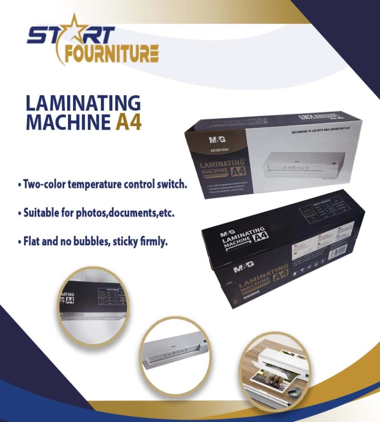 La plastifieuse thermique M&G A4 est idéale pour protéger documents et photos. Elle dispose de deux réglages de température